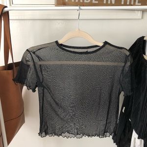 BRANDY MELVILLE SPARKLE MESH TOP